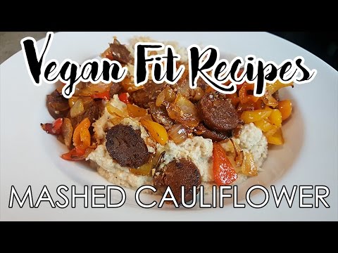Mashed Cauliflower with Sausage Peppers and Onions